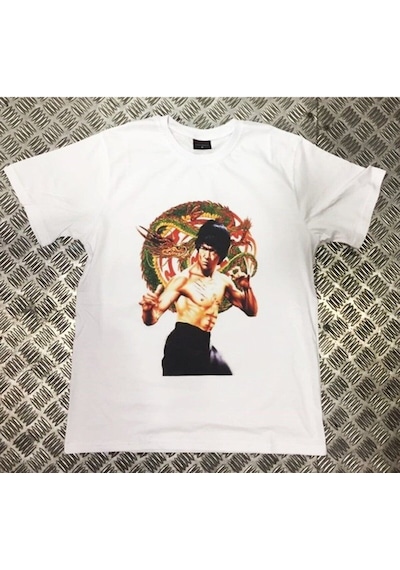 Stoned&Fame Erkek Beyaz Bruce Lee Baskılı T-shirt Beyaz