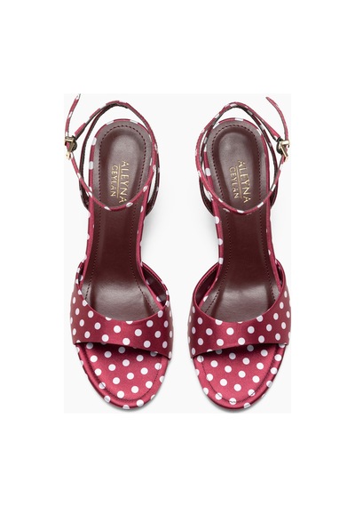 Cora Bordo Saten Yüksek Topuklu Bilekten Bantlı Kadın Sandalet