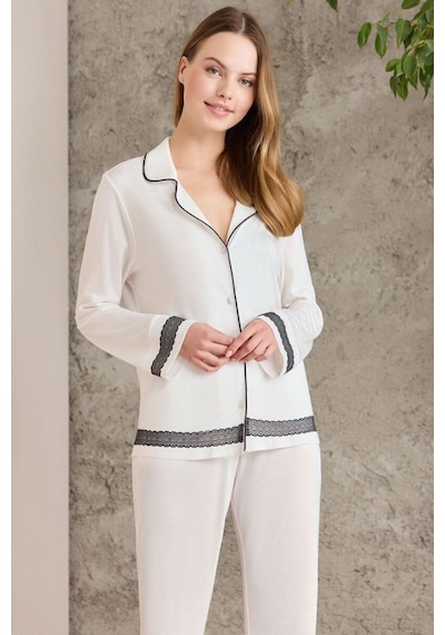 Pierre Cardin Ekru Penye Kadın Pijama Takımı 2200 Ekru