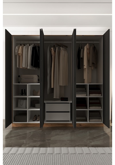 Aeka Ae-2191 Hisar Aynalı 6 Kapaklı Çok Bölmeli Askılı Ve Raflı Geniş Hacimli Gardırop 210x210 Cm Atlantik Çam - Antrasit Aeka Ae-2191 Hisar Aynalı 6 Kapaklı Çok Bölmeli Askılı Ve Raflı Geniş Hacimli Gardırop 210x210 Cm Atlantik Çam - Antrasit
