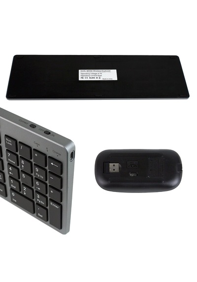 K835 Çift Modlu Kablosuz Klavye 2.4 Ghz + Bluetooth 3.0/5.0, Şarj Edilebilir, Çoklu Cihaz Desteği Koyu Gri Optik