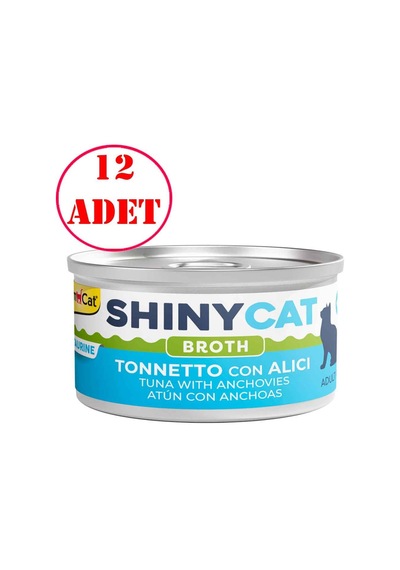 Gimcat Shinycat Kedi Konservesi Ton Balıklı Ve Ançuezli 70 Gr 12 Ad