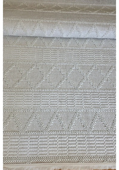 Leiva Home Monaco 0219a Krem Bohem Sisal Bukle Yumuşak Özel Kesim Salon Koridor Mutfak Yolluk Saçaklı Halı 0210a-krem