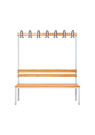 Ayakkabılıksız 4 Ayaklı Tek Taraflı Bank, Kanca Şeritli Bank, 7 Kanca, 150x43x170 Cm, Spor Bankı