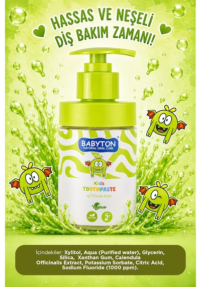 Doğal Aromasız 2 Yaş Ve Üzeri Florürlü Diş Macunu Pompalı 200 Ml Temel Bakım