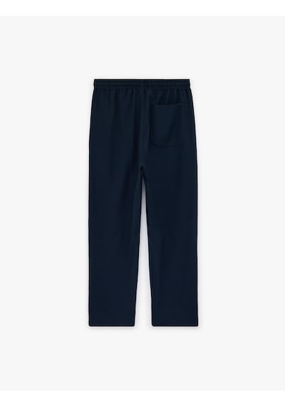 Koton Regular Fit Cepli Krinkıl Beli Bağcıklı Chino Pantolon Lacivert 6sam40016nw Lacivert