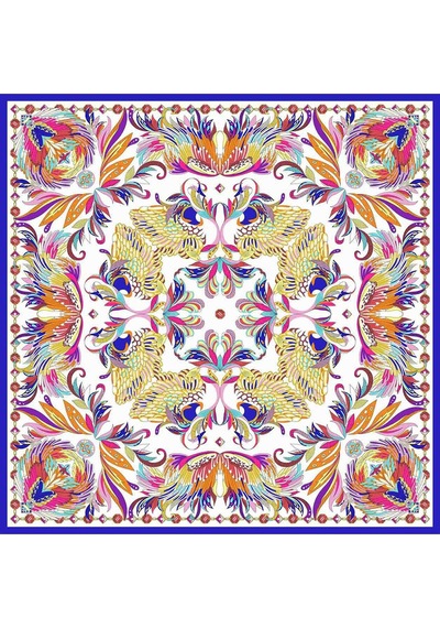 Deserto Fashion %100 Saf İpek Twill Eşarp - Özel Tasarım Tok Duruşlu 90x90 Çok Renkli