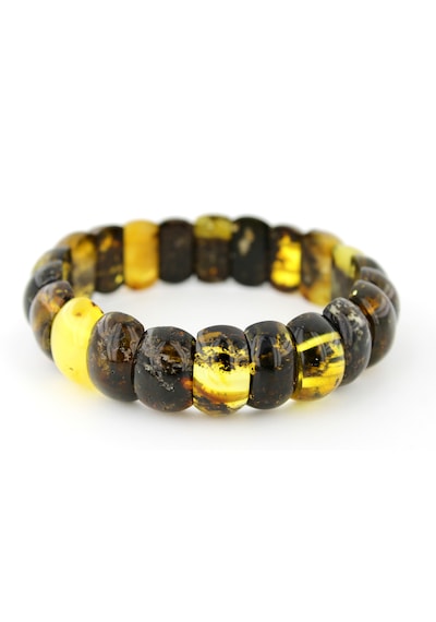 Kehribar Bileklik Fosilli Roleks Özel Tasarım Ambergold Blk23-60 Çok Renkli
