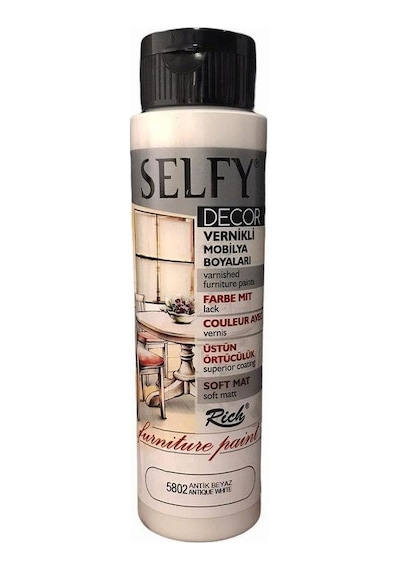 Rich Selfy Decor Vernikli Boya 500 Cc 5802 Antik Beyaz