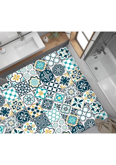 Yer Kaplama Zemin Kaplama Folyosu 65x130 Cm Spanish Retro Tile Color