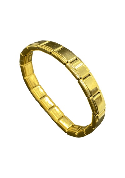 Özel Italyan Tasarım 5 Cm Çapında Lastikli Esnek Çelik Bileklik - Altın Renk Şıklık Ve Dayanıklılık Altın Özel Italyan Tasarım 5 Cm Çapında Lastikli Esnek Çelik Bileklik - Altın Renk Şıklık Ve Dayanıklılık Altın