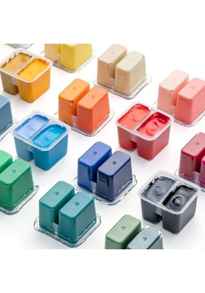 Hımı Twin Cup Gouache Set 48 Renk X 12 Gr Guaj Boya Green Case Karışık Renkli