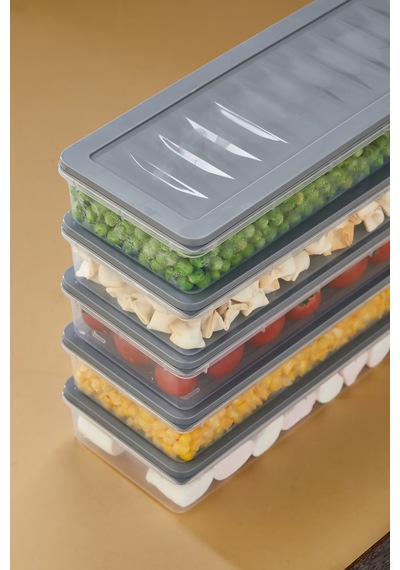 Multi Box 5 Li Set Saklama Kabı Seti - Dondurucu & Mikrodalga Uyumlu Gri