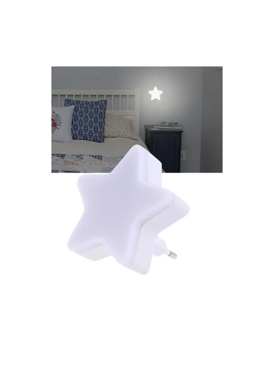 Mini Yıldız Gece Lambası Led Sensörlü Priz Işık Bebek Çocuk Yatak Odası Için Gece Işığı Beyaz