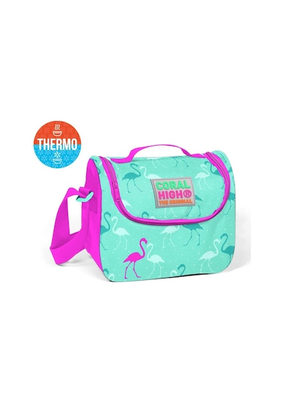 Coral High Yeşil Flamingo Desenli Termoslu Beslenme Çantası Kız Çocuk 22854