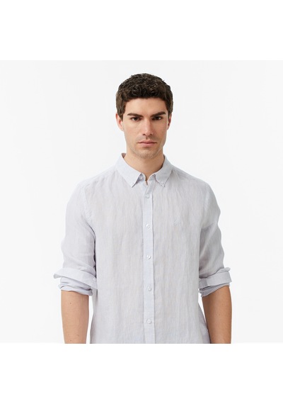 Nautica Erkek Gri Regular Fit Keten Gömlekdüzw65103t