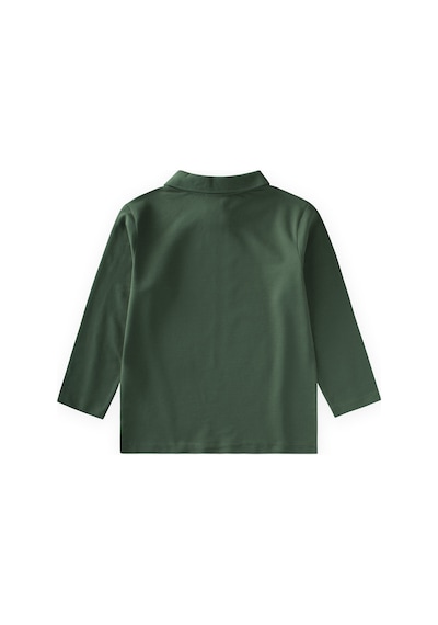 Cigit Polo Yaka Uzun Kollu T-shirt 5-12 Yaş Haki Yeşil