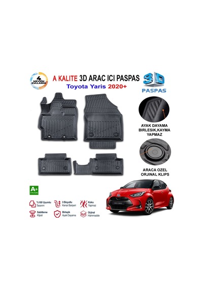 Toyota Yaris 3d Paspas Havuzlu Pro 2020 Sonrası