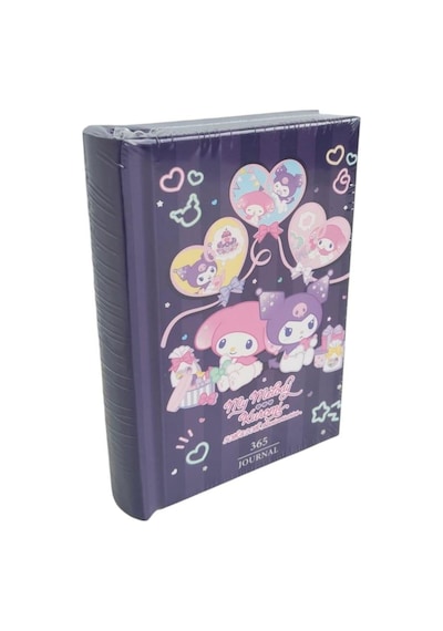 Victori's Journals Vj Kuromi-my Melodi Lisanslı 365 Günlük 368 Sayfa A7 Ebatında Gümüş Varaklı Kenarlı Defter Mor