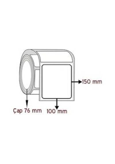 Barkod Etiketi Kuşe 100X150 250 Sarım 1 Rulo