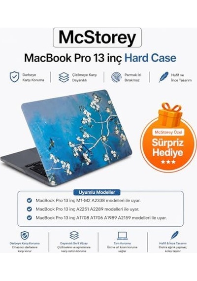 Apple Uyumlu MacBook Pro 13 Sanatsal Desenli Kılıf A1706 A1708 A1989 A2159 A2251 A2289 A2338 M1 M2 Uyumlu Baskılı