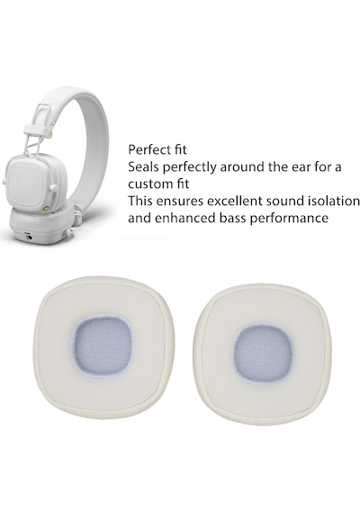 Mrstoys Marshall Major 3 Ve 4 İle Uyumlu Kulaklık Pedi Yastığı Kulaklık Süngeri Minder Kapak Sünger Earpad Beyaz