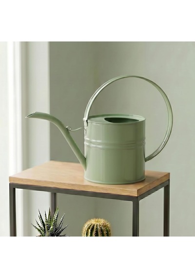 Ella 1 Litre Metal Çiçek Saksı Sulama Kabı Modern Dekoratif Çok Amaçlı Sulak Mint Yeşili