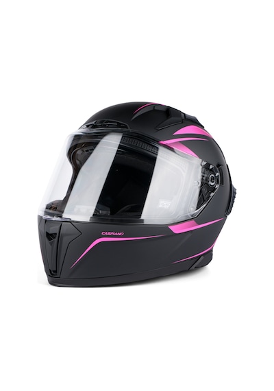 Caspiano Homer Full-face Led Işıklı Matt Black / Pink Motosiklet Kaskı Ece-r 22.06 Sertifikalı Pembe