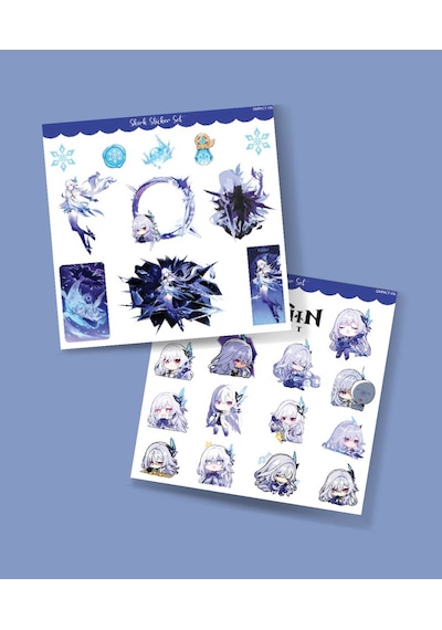 Skirk-genshin İmpact 2 Li Sticker Set Parlak Kağıt Oyun Karakteri Skirk Telefonçıkartmaları Süsleme Etiketi Mor
