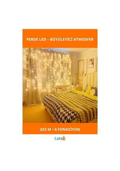 8 Fonksiyonlu Uzaktan Kumandalı Günışığı Peri Perde Led 3 Mt X 3 Mt 1 Adet