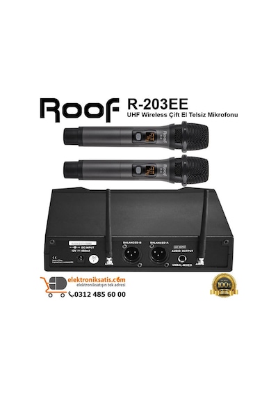 Roof R-203ee Wireless Çift El Telsiz Mikrofon