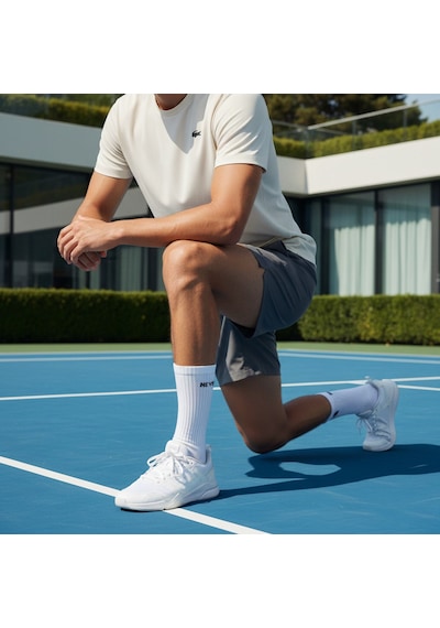 Gost Liria - Farklı Sloganlı Ribanalı Tenis Çorap 3 Lü Beyaz