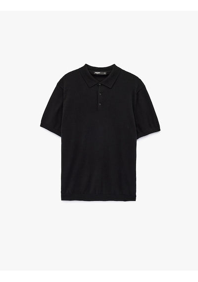 Koton Regular Fit Kol Detaylı Düğmeli Polo Yaka Kısa Kollu Triko Tişört Siyah 6sam70005ht Siyah Koton Regular Fit Kol Detaylı Düğmeli Polo Yaka Kısa Kollu Triko Tişört Siyah 6sam70005ht Siyah