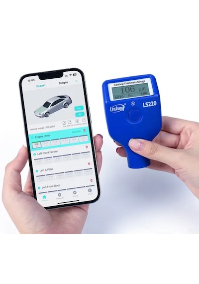 Linshang Ls220 Boya Ölçüm Cihazı 0-5000um Ölçüm Aralığı Demir Alüminyum Galvanizli Demir Ölçer Bluetooth'lu