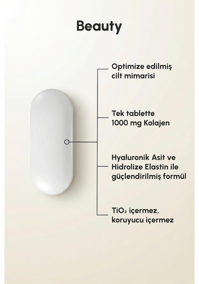 Beauty Hidrolize Kolajen Tip I Ve Tip Iıı, Hidrolize Elastin, Hyaluronik Asit, Biotin, Vitamin C, Çinko, Bakır Takviye
