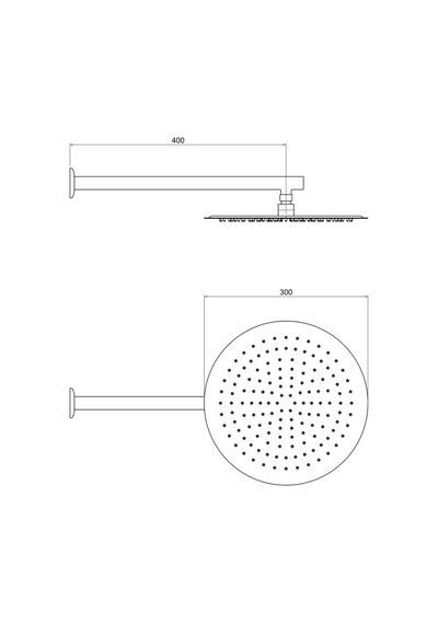 Aqua Bagno Largo Tepe Duşu 30x30 Cm. ,duvardan Duş Kolu 42,5 Cm. Paslanmaz Krom - 2 Parça Set Krom