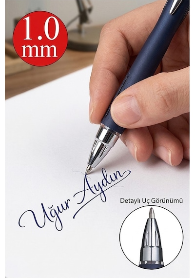 Siyah Jel Uçlu Pilot Kalem 3 Adet Uniball Jetstream Sxn-210 1.0 Mm Basmalı Pilot Kalem Roller Uçlu Likit Mürekkepli