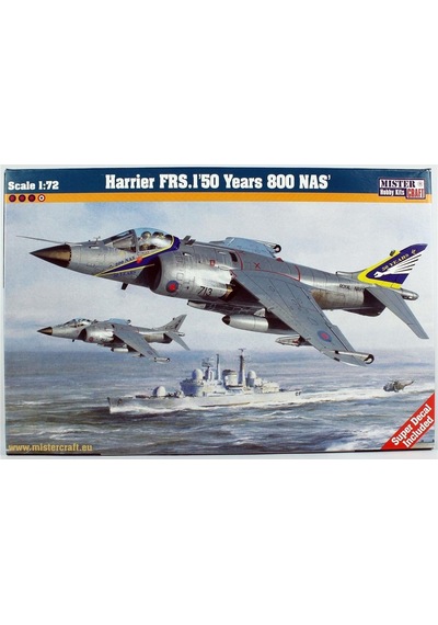 Mistercraft D101 1/72 Harrier Frs.1 50. Yıl 800 Nas Savaş Uçağı Plastik Model Kiti-56308