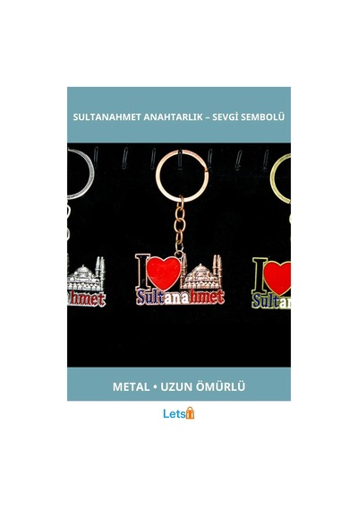 Metal Sultanahmet Anahtarlık I Love Sultanahmet Çok Renkli