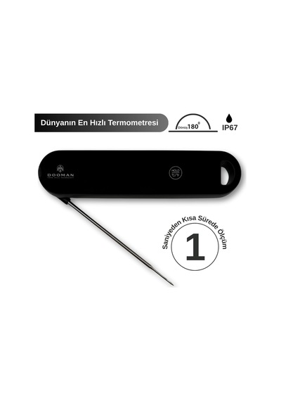 Dooman Ultra Hızlı Et Ve Sıvı Sıcaklık Ölçme Termometresi 1s'den Kısa