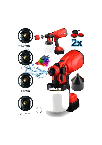 Pro Müller Pro 36 V 5 Ah Çift Metal Şanzıman 2 Akülü Yüksek Boya Ve İlaçlama Tabancası