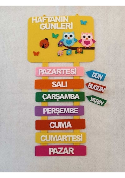 Haftanın Günleri Panosu Keçeden Eğitim Materyali N0000043