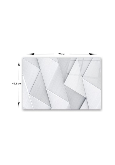 Decorıta Gümüş Desen / Cam Ocak Arkası Koruyucu 49,5cm X 76cm