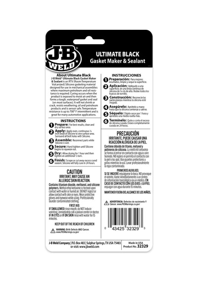 Jb Weld Ultimate Siyah Silikon 3oz Siyah Sıvı Conta