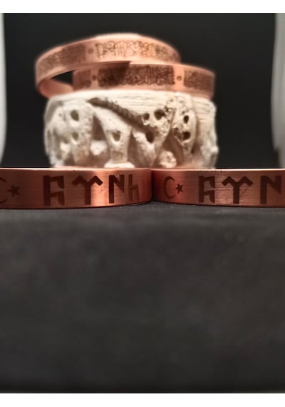 El İşçiliği Desenli Saf Bakır Bileklik Doğal Bakır Bilezik Unisex Otantik Tasarım Turk Bakır