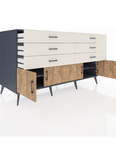 Kronos Konsol 2 Raflı 6 Çekmeceli 4 Kapaklı 176x59x99 Antrasit-ça Antrasit-çam/aytaşı Kronos Konsol 2 Raflı 6 Çekmeceli 4 Kapaklı 176x59x99 Antrasit-ça Antrasit-çam/aytaşı