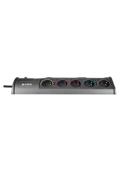 S-link Swapp SP10AF 1.5 MM USB Type-C 2.1A/5V 16A 250V 3680W 10'lu Kablolu Akım Korumalı Priz 3 M