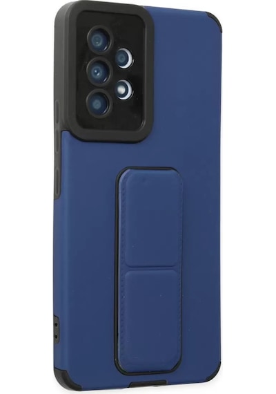 Newface Samsung Galaxy A53 5g Kılıf Mega Standlı Silikon - Mavi