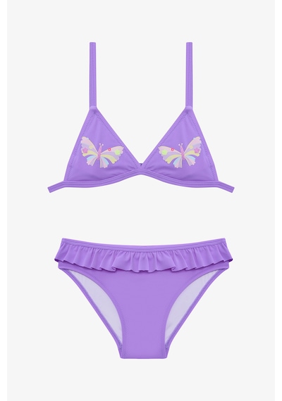 Penti Lila Kız Çocuk Butterfly Fırfırlı Üçgen Bikini Takım