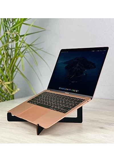 Bk Gift Taşınabilir Siyah Ahşap Notebook Laptop Standı